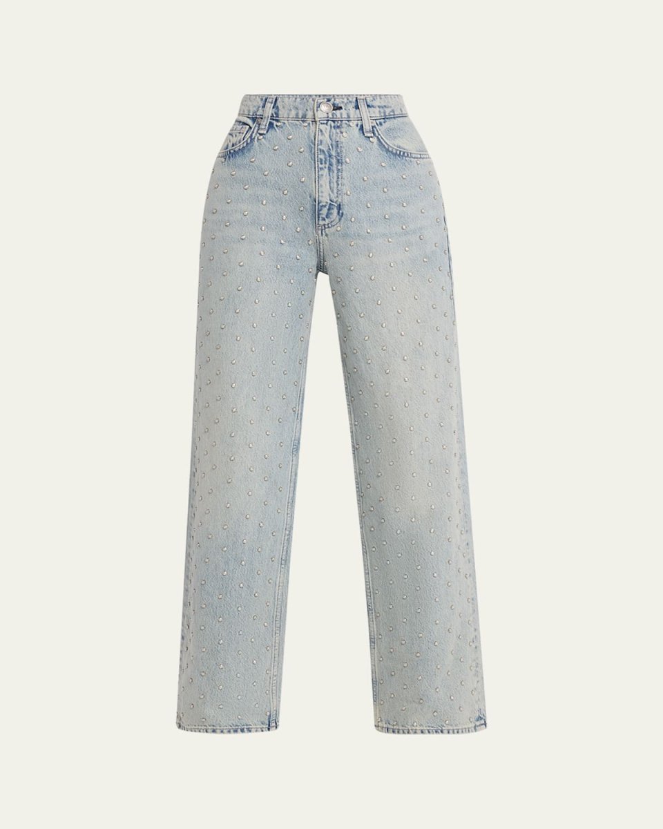 Shea High-Rise Relaxed Straight Embellished Jeans